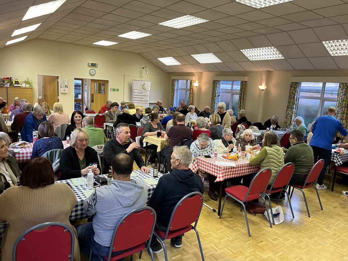 watfordblind's tweet photo. Thanks to all who came and enjoyed our inaugural fundraising Bingo night. 

It was great to see so many of our members, their families and our friends enjoying a fun night together while continuing fundraising for our Accessible Project. 

We raised a fantastic £1500. https://t.co/jFJVN2e2nh