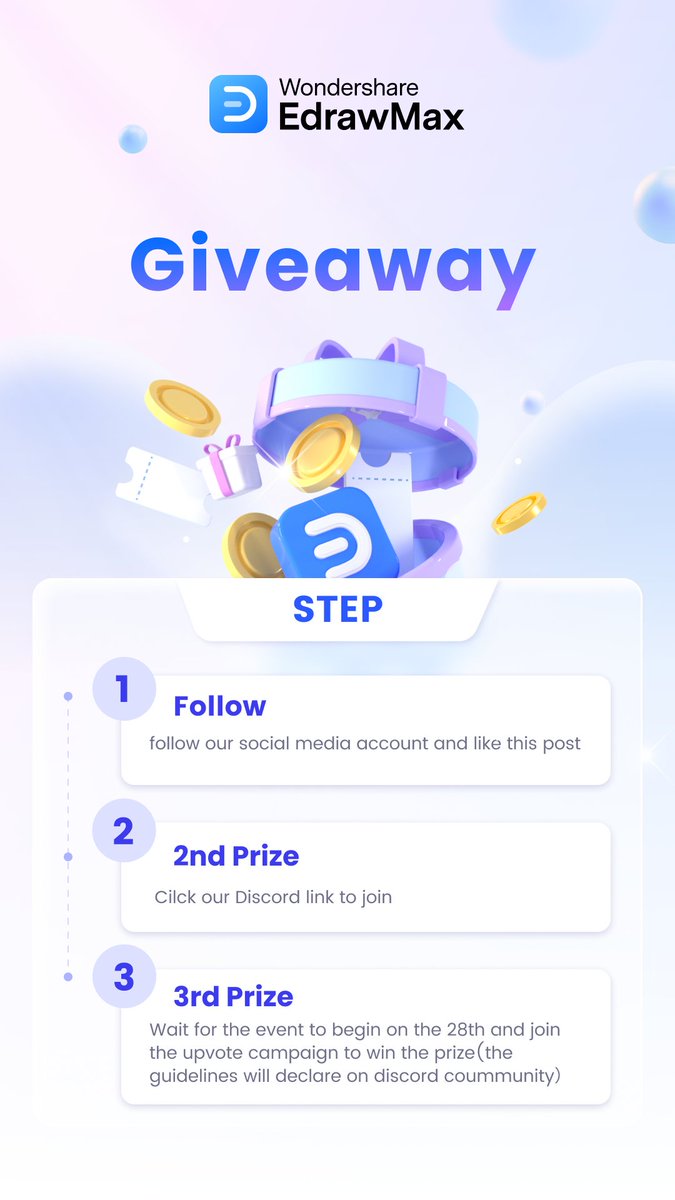 edrawsoft's tweet image. Come and join our Product Hunt event! More than $100 cash prize awarded, and as many as 20 people will win! Just a little action from your fingertips. 
Cilck →_→ bit.ly/4aUu7RR

#Wondershare #EdrawMax #AITools #prize #Campaign #Edrawsoft