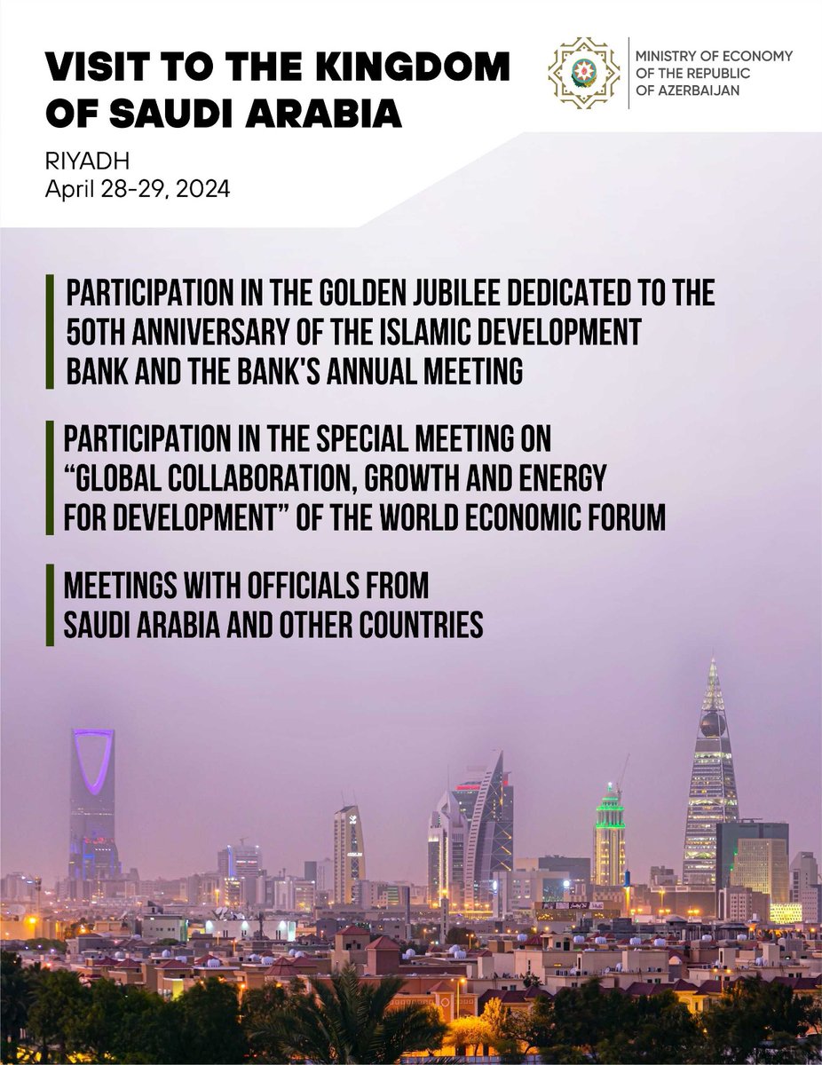 As part of our visit to the Kingdom of #SaudiArabia, we will take part in the Golden Jubilee commemorating the 50th anniversary of the Islamic Development Bank (@isdb_group), along with the Bank’s annual meeting. We will also attend the special meeting on 'Global Collaboration,
