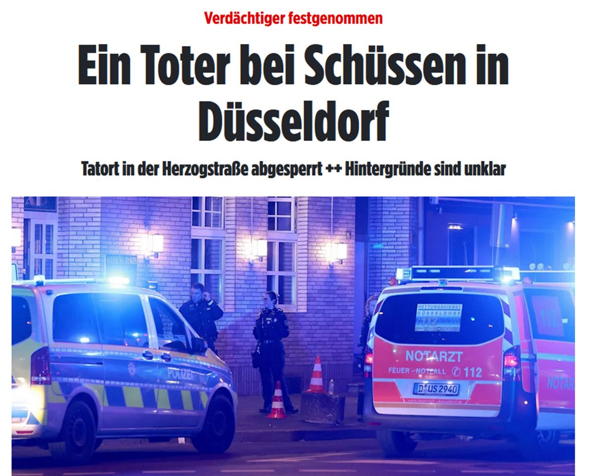 Nettes Weckkommando in #Düsseldorf #NRW um kurz vor 3 morgens. In #Friedrichstadt bellen Schüsse durch die Nacht. Was ist das für eine Ecke? Das ist nahe der Innenstadt. Ausländeranteil easy 40% & kaum eine Ecke in #Deutschland ist mit ruind 20k Menschen auf den Quadratkilometer…