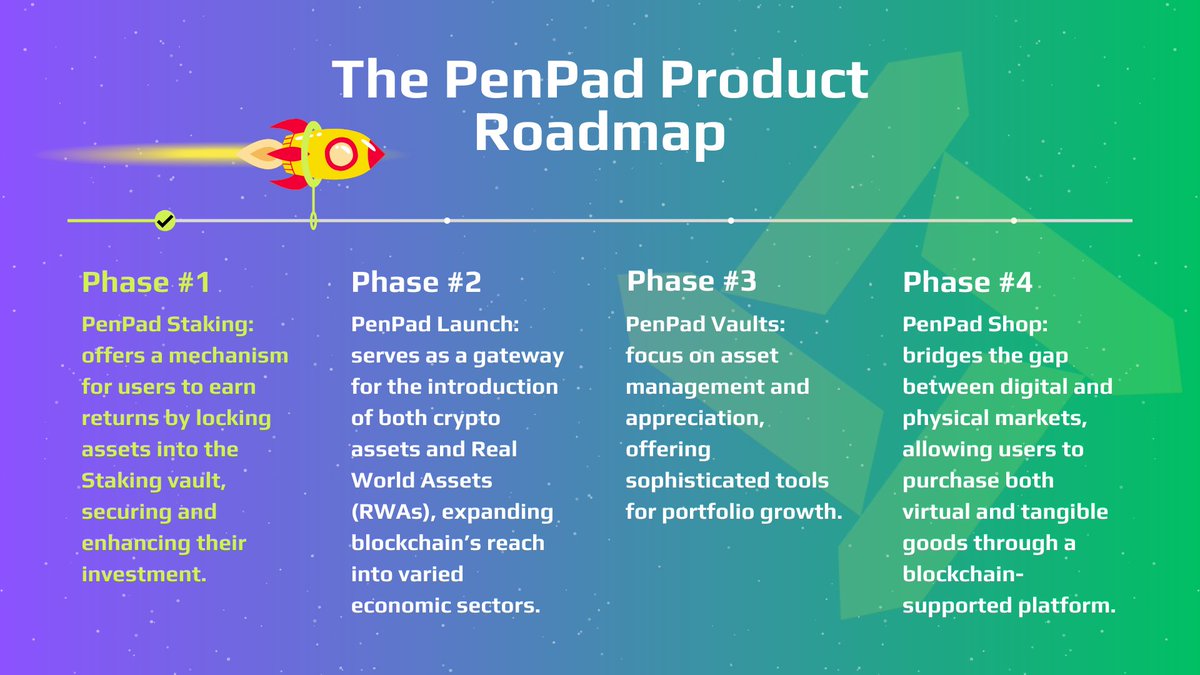 As you can see it's not too late to join the #PenPad movement 🎉 We are still in Phase 1 of the Product Roadmap which is the most essential phase. Get as much rewards as you can in this phase, you do not want to miss out on this. 🔗 penpad.io/launch to participate Earn…