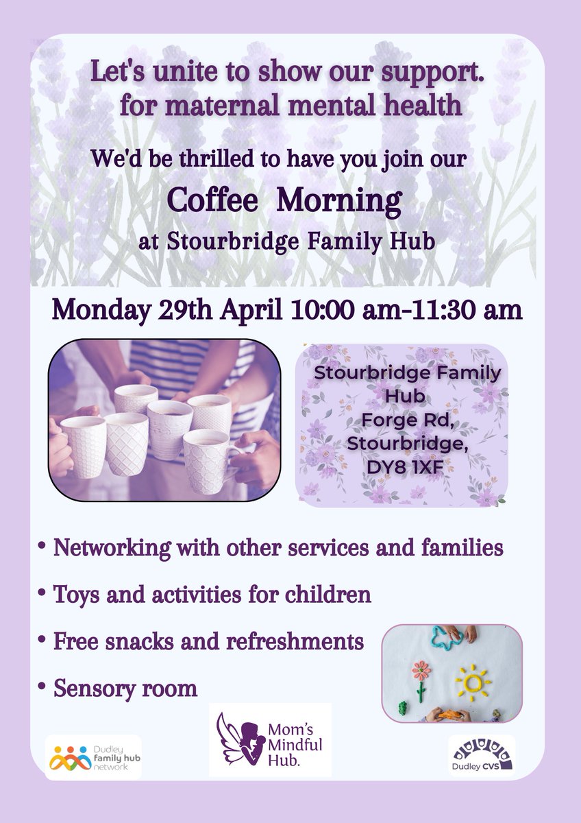 This is happening tomorrow. We would love for you to support us with raising awareness around maternal mental health, showing others that they are not alone and that there is support out there.