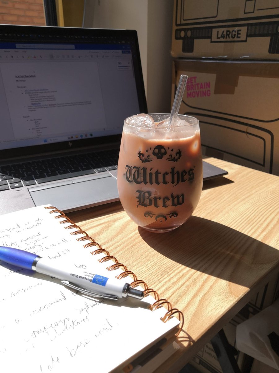 It's been getting a little bit warmer - having an ice coffee doesn't make me feel like I'm sucking the life from my insides anymore! amzn.to/3OLUgsW #digitalmarketing #wfh #homeoffice #icedcoffee #witchesbrew #springvibes #multitasking #girlsinmarketing #corporategoth