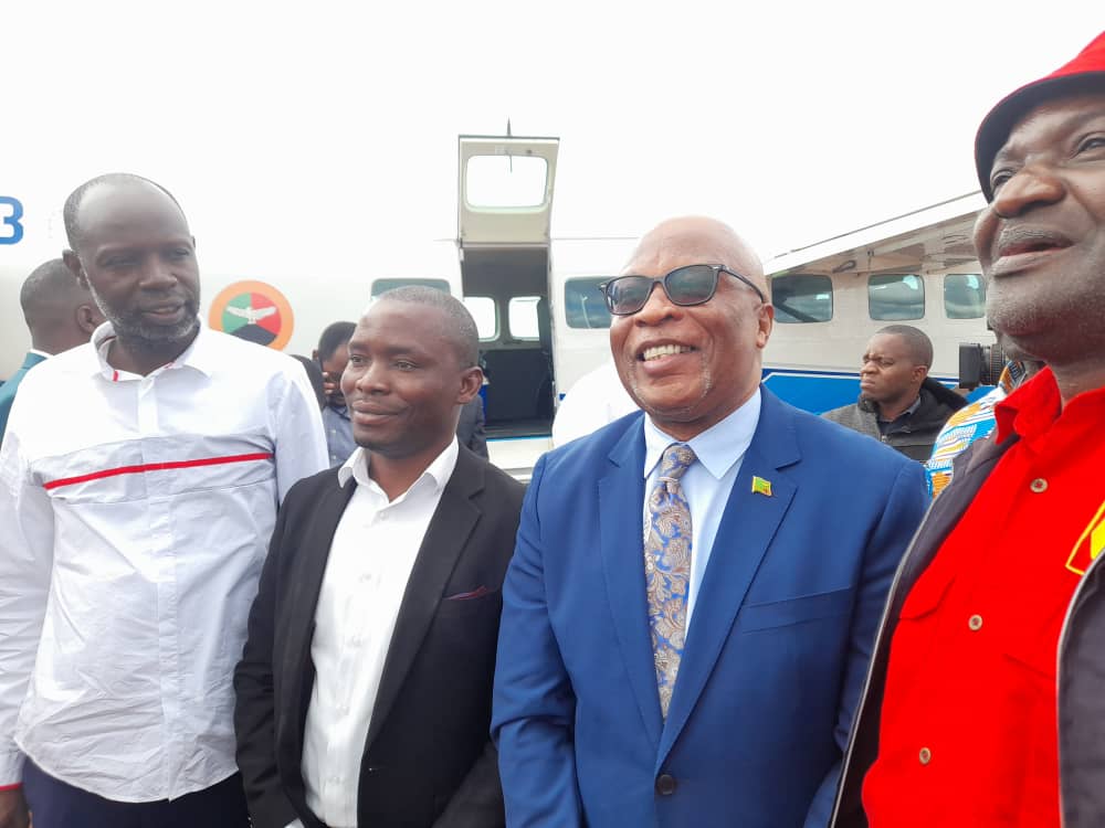 PHOTO FOCUS: KKDAY Late republican president, Kenneth Kaunda's first-born son Panji Kaunda and veteran politician, Vernon Mwiinga, are among the guests that have arrived in Chinsali for the KK@100 Commemorations.