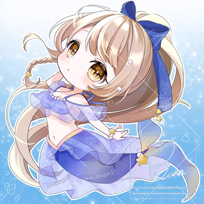 特典イラストでミニキャライラストを描かせていただきました人魚姫あみさん可愛いです 