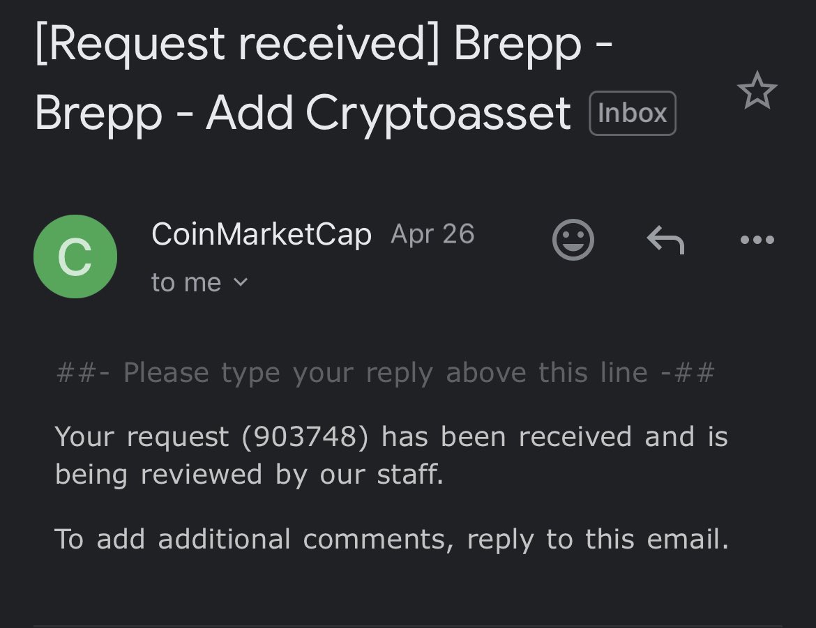 our submission on <a href="/CoinMarketCap/">CoinMarketCap</a> is still being reviewed! waiting for the time and..... boom

#Brepp #Pepe #Brett #BuildOnBase