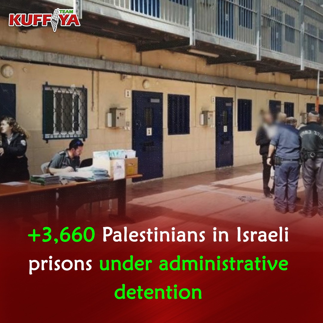 More than 3,660 Palestinians are being held under administrative detention in Israeli prisons, which is the highest number since 1967, according to Palestinian Prisoner Club.