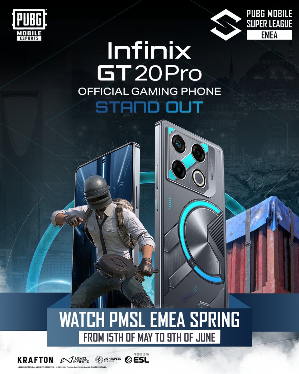 A massive thanks goes out to @PUBGMobileEsports. We're thrilled to announce that after rigorous esports testing, the GT 20 Pro has been chosen as the official gaming phone of PMSL! 🎮 #InfinixGT20Pro #OutplayTheRest #OfficialGamingPhone #InfinixGTVERSE