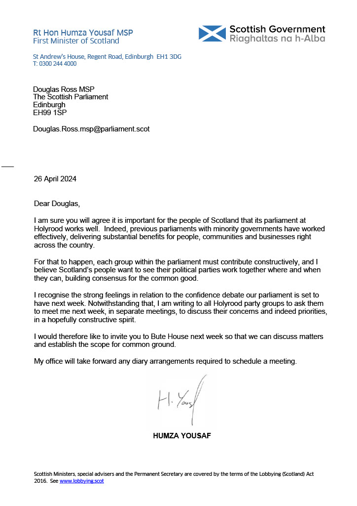 The letter I wrote to the filthy racist Tories begging for my job - WHITE @HumzaYousaf