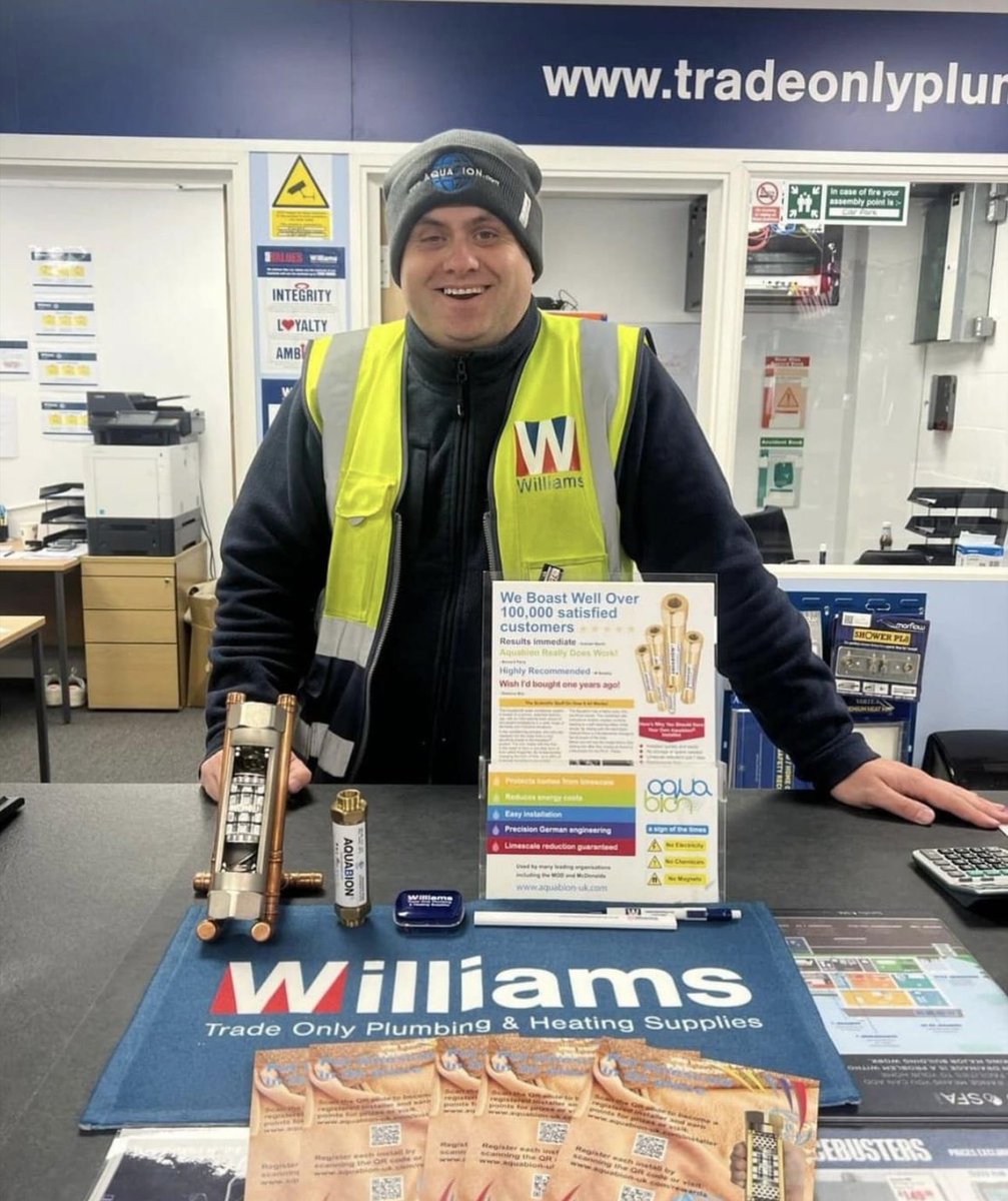 Thanks to Williams Trade Supplies Ltd for your trust over many years in AQUABION limescale protection systems Made in Germany 🇩🇪 
#aquabion #quality #limescale #protection