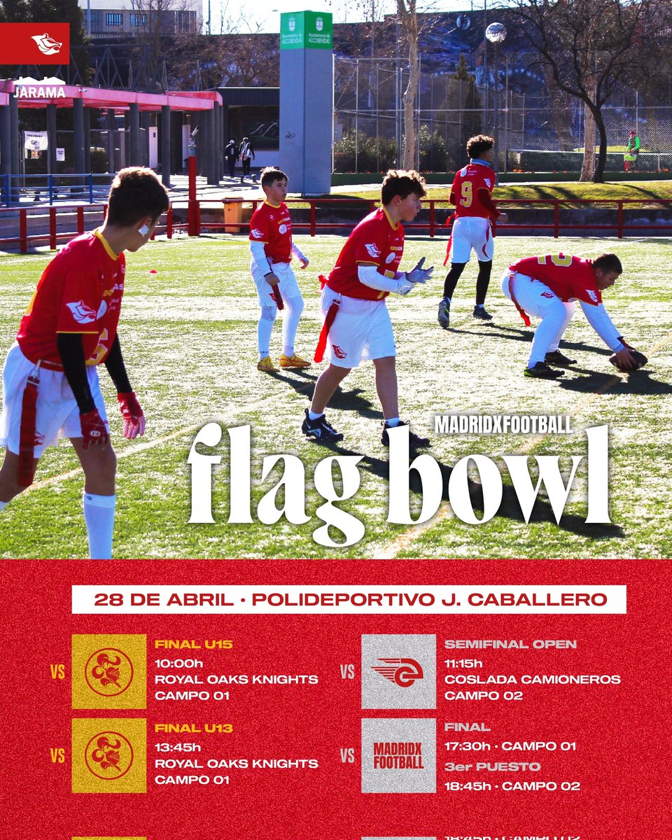 🔴 ¡𝗘𝗻 𝗱𝗶𝗿𝗲𝗰𝘁𝗼!

Gran #DomingoDeFlag con las finales madrileñas de flag football

🏆 @MadridXFootball Flag Bowl
🏟 @Alcobendas_Ayto
📺 @Ufedema TV

🔗: youtube.com/live/R532Vy8BX…