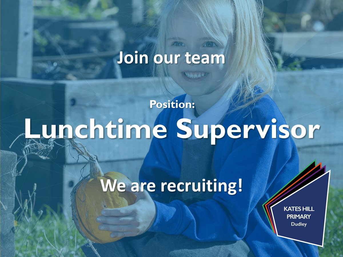 Kates Hill Primary are seeking an enthusiastic lunchtime supervisor to join their existing team. This role is for 1 hour per day, 12pm - 1pm. Discover more: buff.ly/3UEcX5j