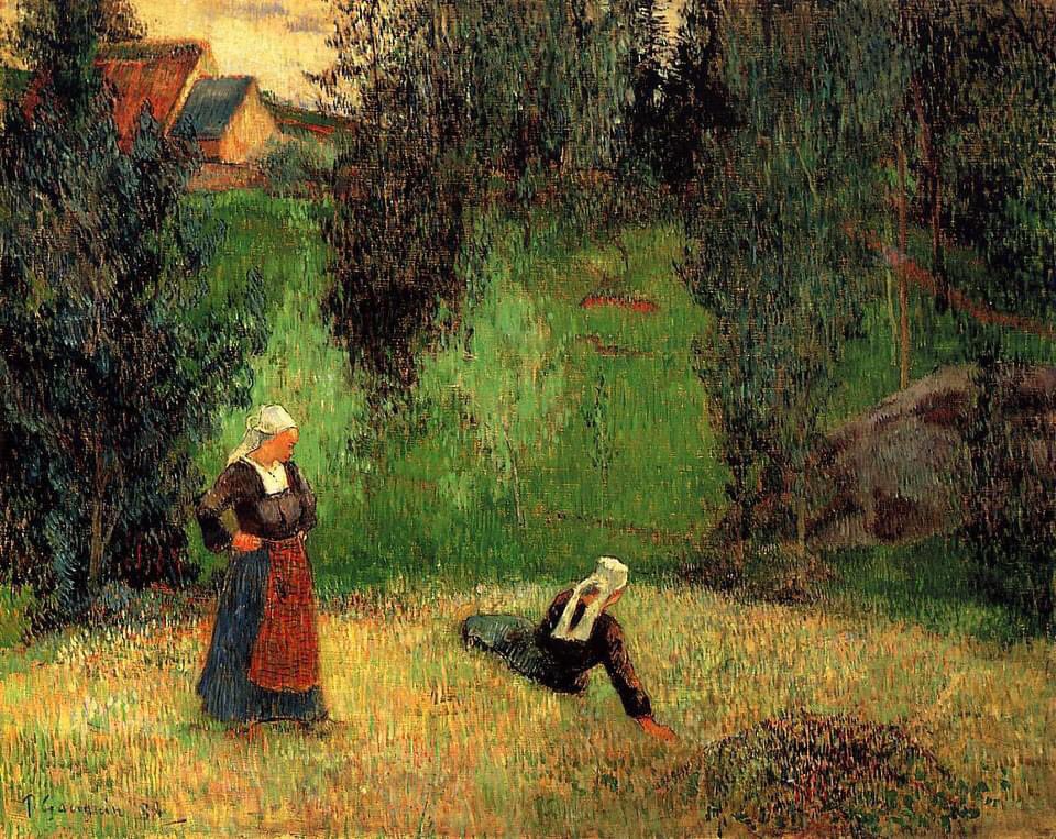 Paul Gauguin - Printemps à Lézaven, ou Les Premières Fleurs　1888　huile sur toile　collection particulière