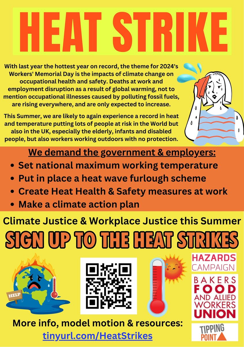 #IWMD24 Over70% of global workforce are likely to be exposed to climate-change-related health hazards. More than 2.4 bn workers to be exposed to excessive heat. 18,970 lives are lost annually due to  injuries linked to extreme heat. Time to #HeatStrike tinyurl.com/HeatStrikes