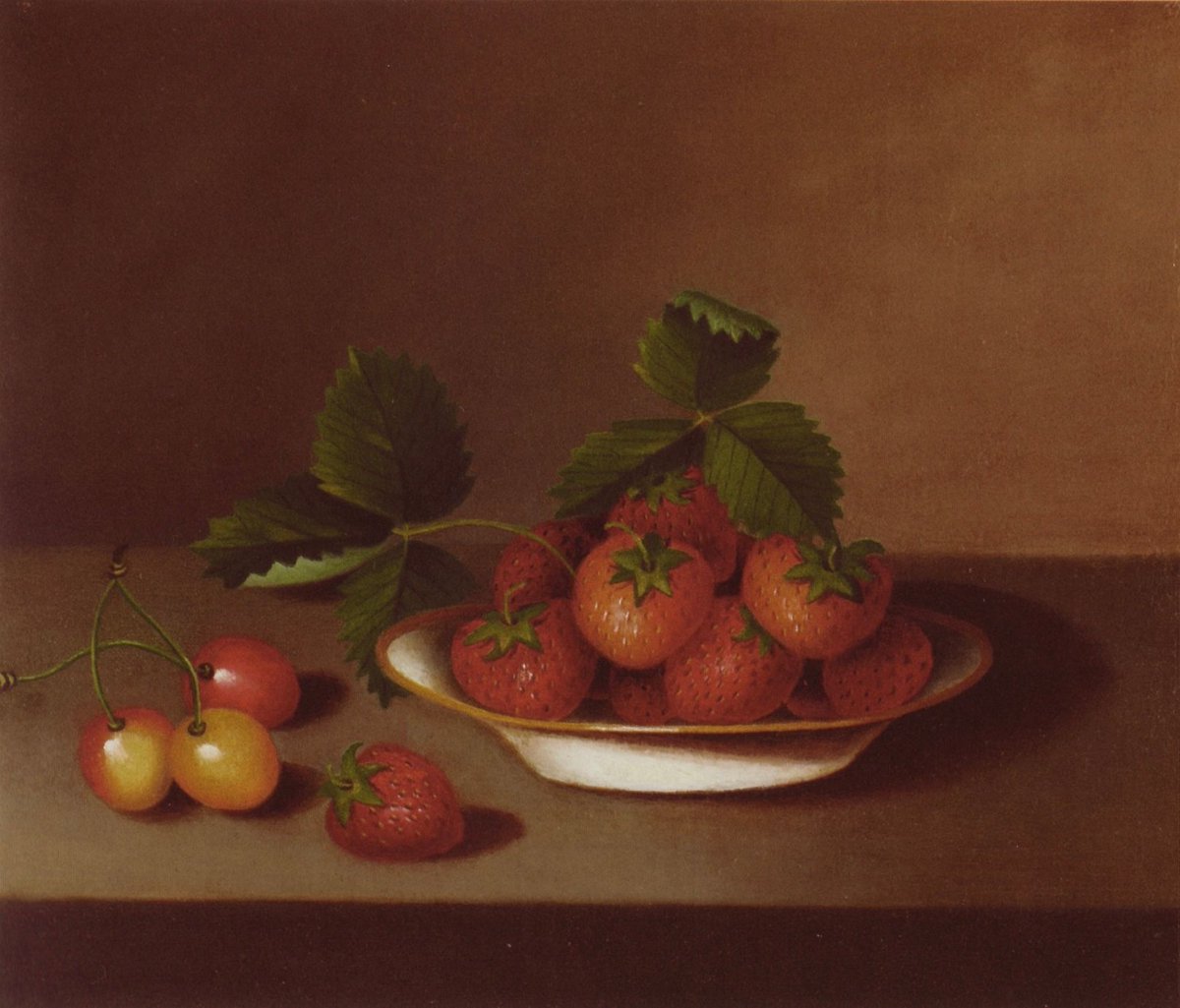 🍓 Like her father James, who trained her, and her uncle, sisters, and cousins, Margaretta Peale joined 'the family business' of art-making.

📕 read on: 📲 getdailyart.com

🏛 @PAFAcademy
Strawberries and Cherries Margaretta Peale 1813-1830