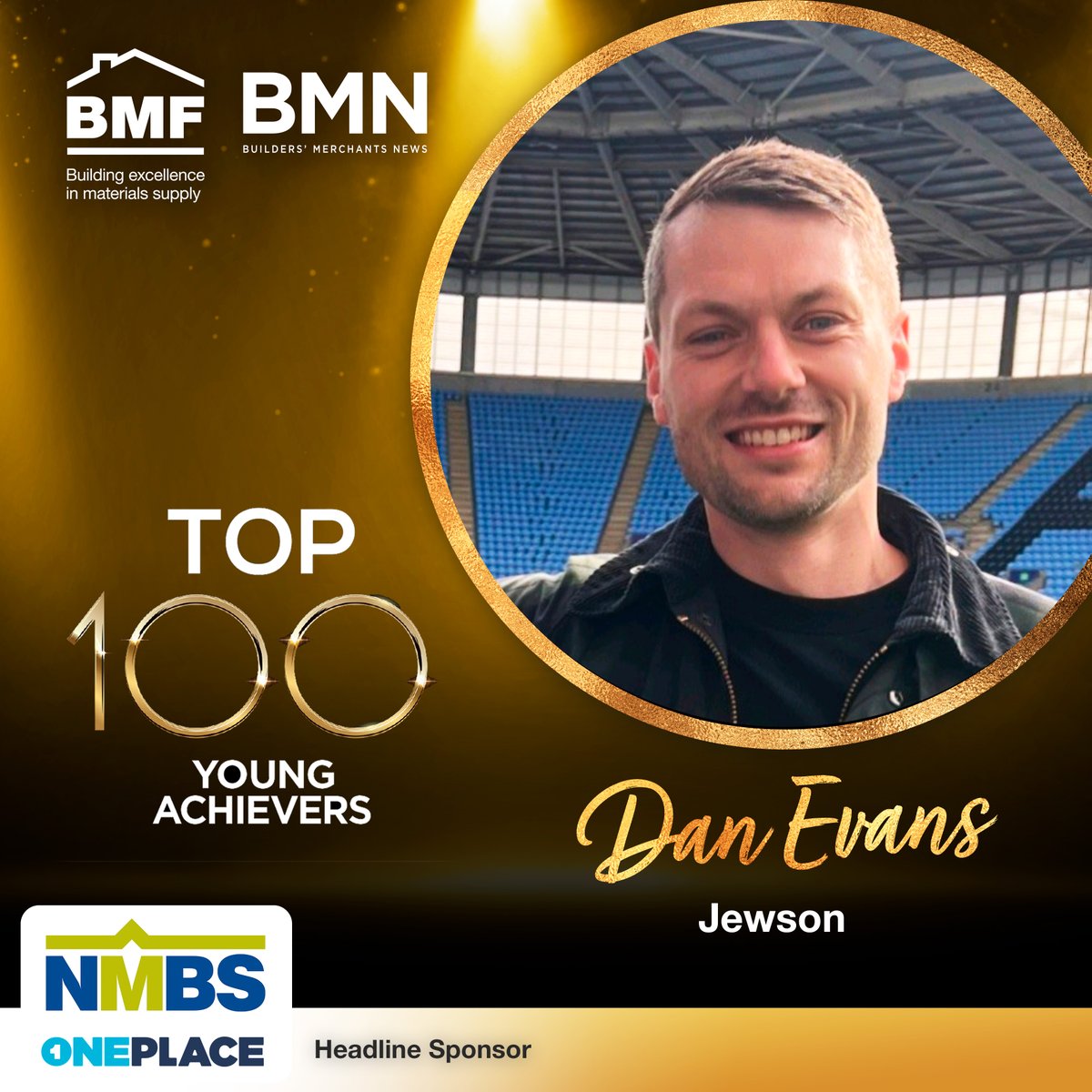 Our next BMF and @BMerchantsNews Top 100 Young Achievers is Dan Evans, Category Manager at @Jewson. Head sponsor, @NationalMerch #Top100YoungAchiever