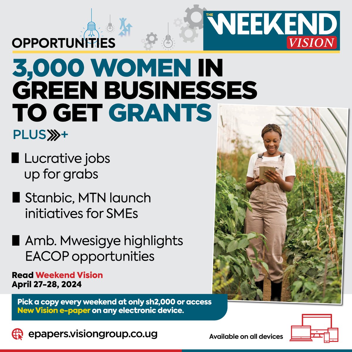 Opportunities in #WeekendVision📌 Grab a copy of the #WeekendVision from your nearest vendor or subscribe to our #EPAPER👉🏿bit.ly/3d3acBF #VisionUpdates