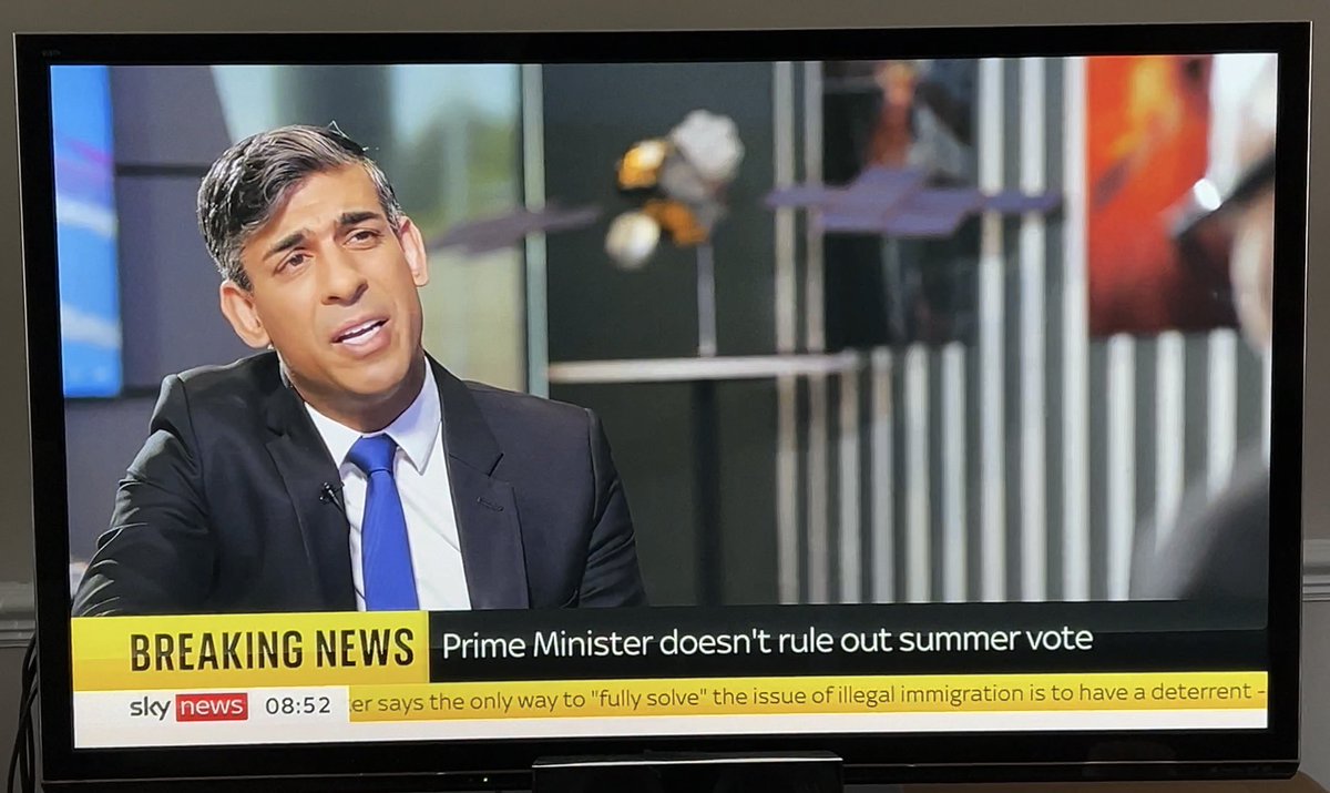 “Prime Minister doesn’t rule out summer vote” Well well. On the basis of his irritable, petulant performance this morning, whenever it comes, it’s gonna be a long nightmare of a campaign for Rishi Sunak. He just can’t do politics. #GeneralElectionNow