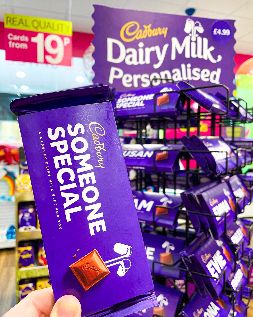 Looking to treat your special someone? 💜

These personalised @cadburyuk chocolate bars at @CardsDirectUK are the perfect gift for your loved one 🍫

#cardsdirect #cardsdirectuk #birthdaycardsandgifts #castlequay #banbury #oxfordshire