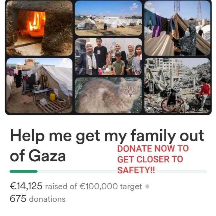 JUST 3 DONATIONS SINCE YESTERDAY!
I need ur urgent support more than ever! Any amount gets me & my family closer to safety🙏 
Nobody can live under continues bombs!
Don't underestimate 5$! 
GFM:gofund.me/d83dfc56 
Kofi:ko-fi.com/itslayla (urgent for food&water)
Repost🔃