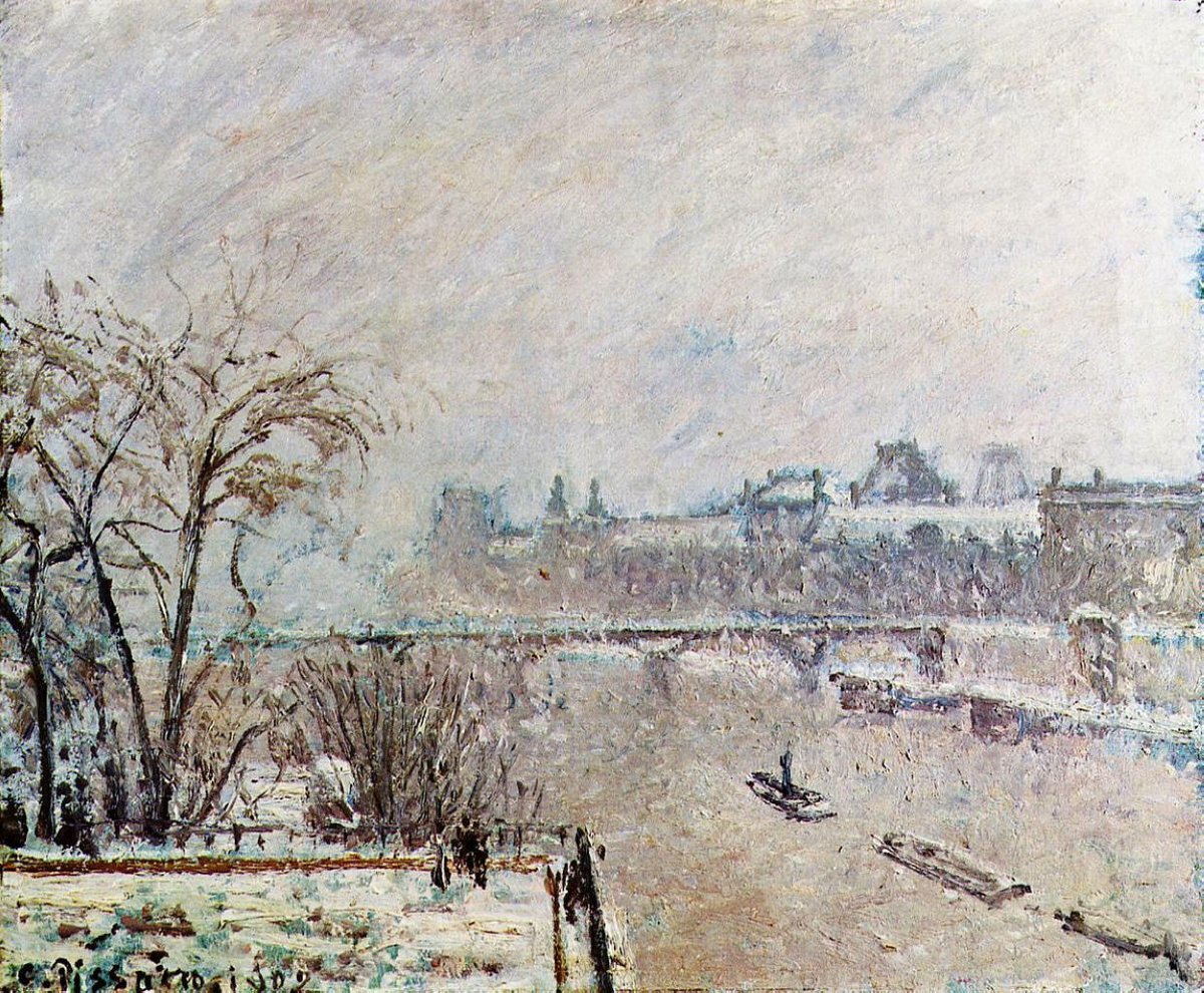 The Seine Viewed from the Pont Neuf, Winter wikiart.org/en/camille-pis…