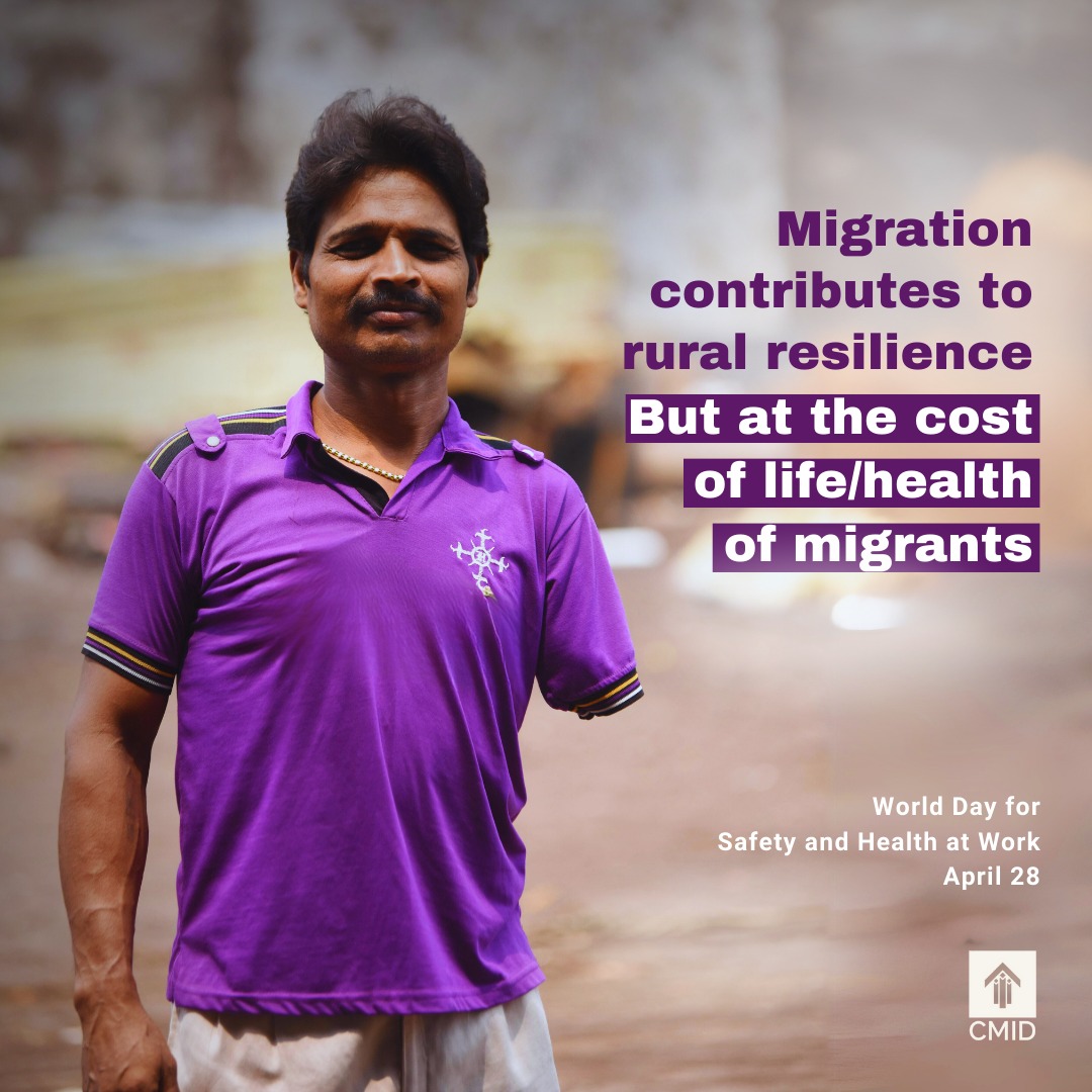 Research in Odisha by CMID & @GramVikasIN shows climate change negatively impacts 80% of agri households, driving migration to unsafe urban jobs. Collaborative efforts are needed to improve their occupational safety and health in urban centres. #SafeDay2024