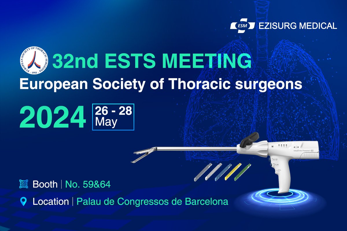 Exciting News! Ezisurg Medical is thrilled to announce that we will be a Silver Sponsor at the 32nd ESTS Meeting!

Join us at Booth No. 59 & 64 to explore our latest advancements and innovative solutions in thoracic surgery. 

en.ezisurg.com
#EzisurgMedical #ESTS2024