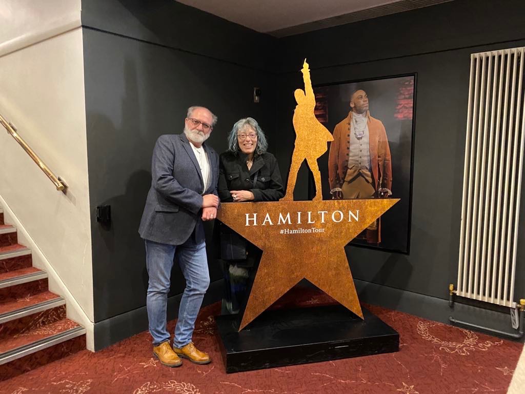 Had a lovely birthday yesterday- beautiful meal at @Fazenda(Edinburgh) - met Taigo who made their brilliant Alcohol Free “Honey Resistance” Cocktail - £5 from every one bought goes to @Cyrenians1968 - and then saw #Hamilton @captheatres - all with the wonderful @HilaryAitken