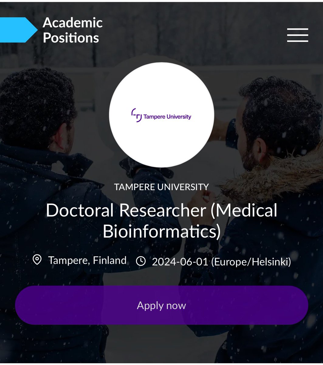 Fully funded PhD position is available in Finland 🇫🇮 

📌 Medical Bioinformatics 
📌 Deadline: 1st June, 2024 

Apply now!✍️ Comment for link 

Need help applying for PhD/Master’s? DM me for assistance