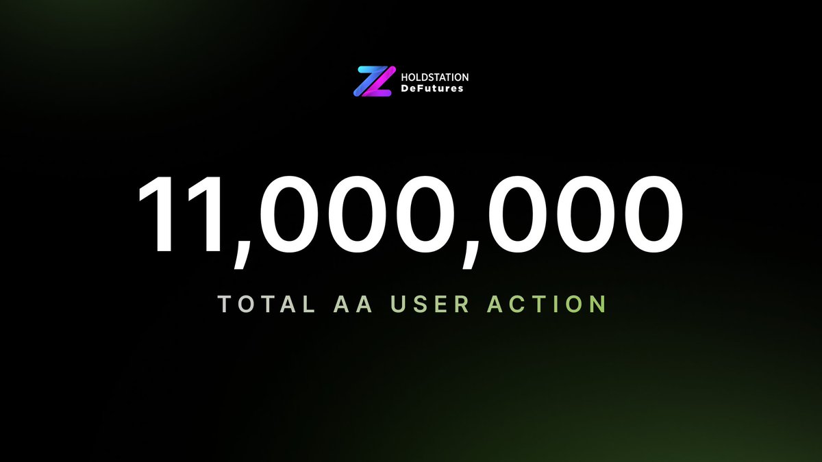 11,000,000 total AA user actions on Holdstation🚀 Looking ahead, @VitalikButerin has emphasized #AccountAbstraction as the top priority right after the Dencun Upgrade. Want to trade or swap? ✅ We've got you covered! You can swap or trade futures by paying for any token gas