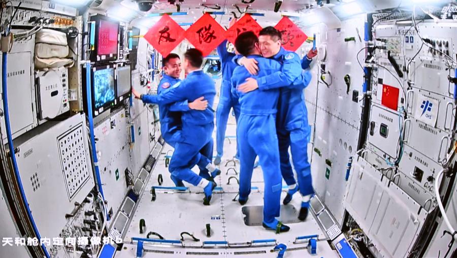 China's Shenzhou-17 astronauts complete handover, returning to Earth soon.