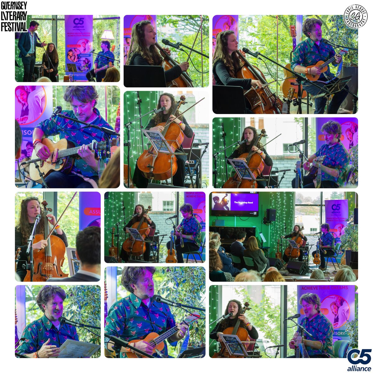 Saturday evening @GuernseyLitFest goers were treated to a magical free concert of songs inspired by books with the @TheBookshopBand The event included a world premiere of their new song inspired by Victor Hugo’s Toilers of the Sea and was kindly sponsored by @C5Alliance