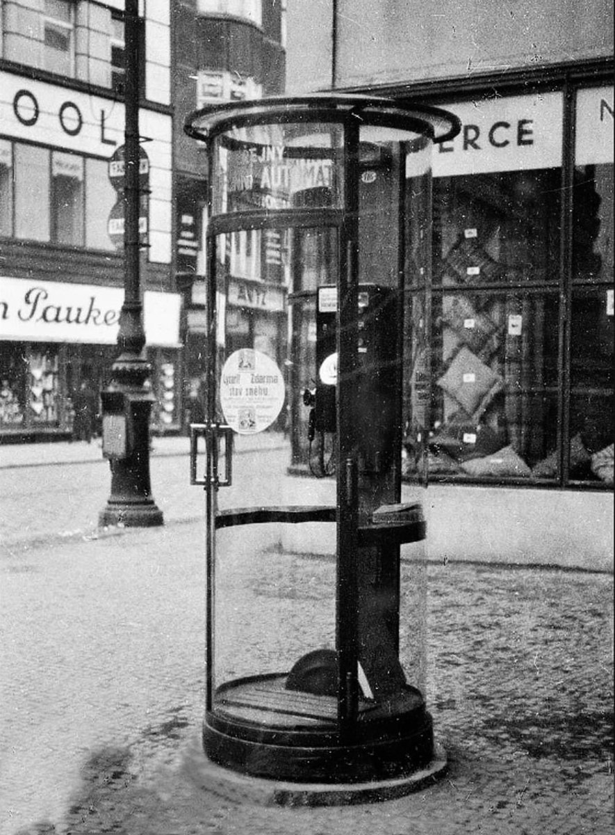 Super cool phone booth from 1930s Prague