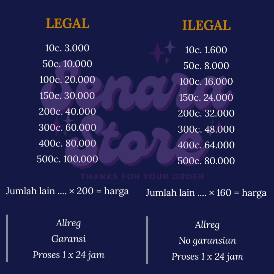 starbutcy's tweet photo. Senara Pricelist Pict Ver. #zonajajan #zonauang #ZonaBA https://t.co/Oj8fhC4hS8