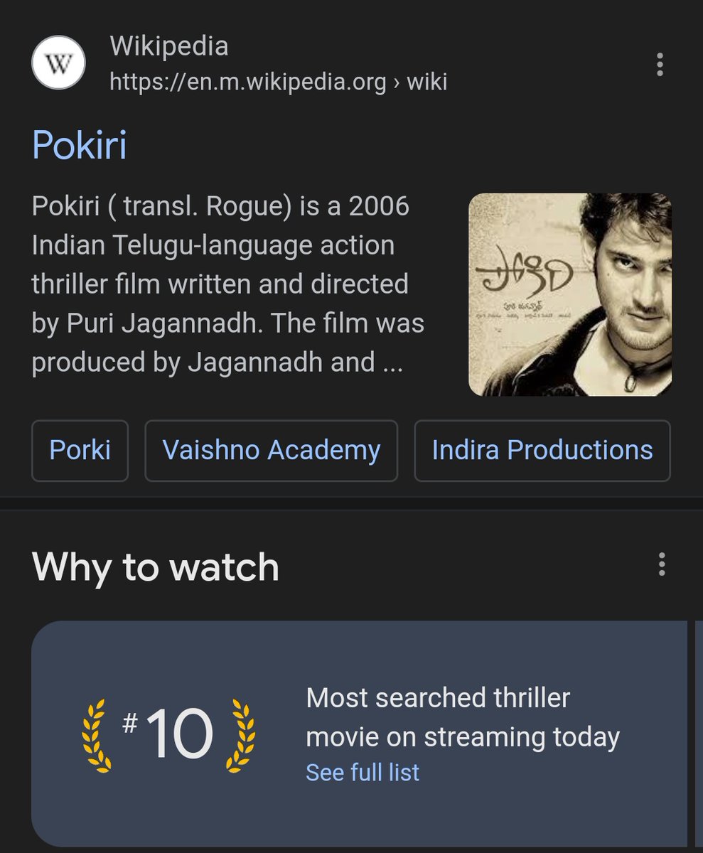 Even today it was the Most searched ..idi ayya nee sthayi @urstrulyMahesh 🙇🏻💥 #18YearsOfSouthIndustryHitPokiri