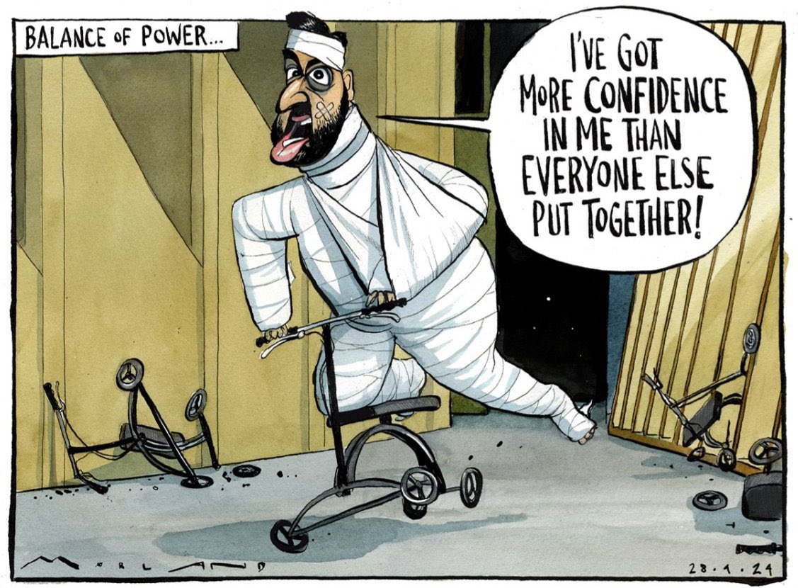 Morten Morland on #HumzaYousaf #FirstMinister #SNP #ScotGov #Scotland #NoConfidence – political cartoon gallery in London