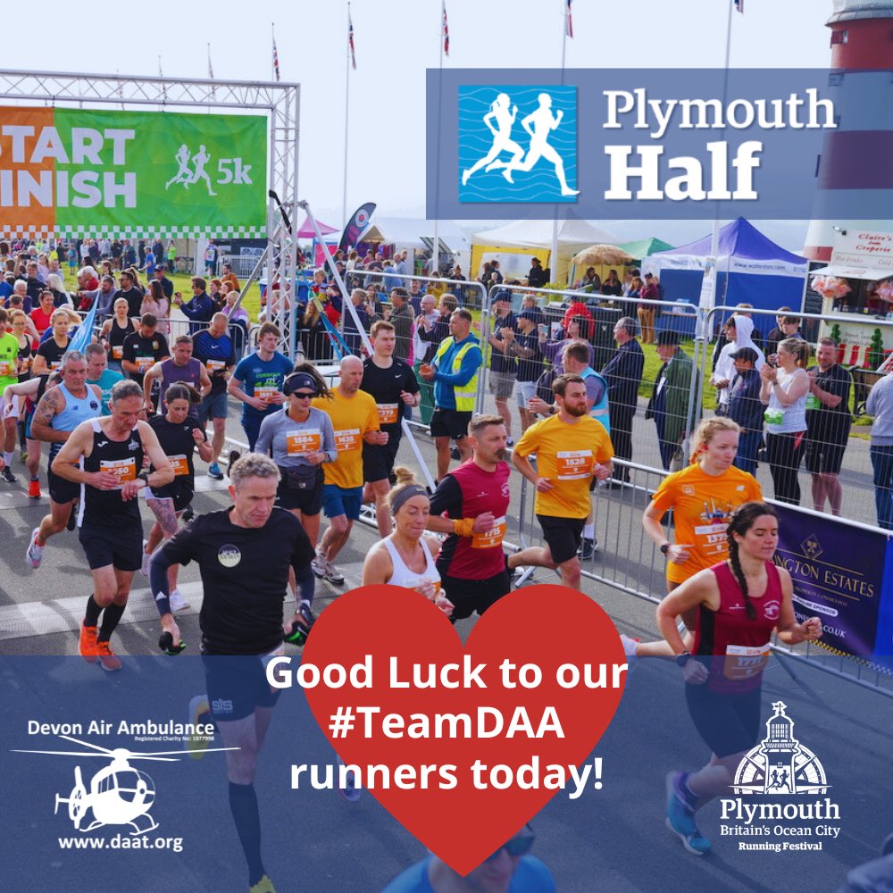 Good Luck to all our #TeamDAA runners taking part in today’s Plymouth Half Marathon! If you’re out and about in the area today, please give these fab fundraisers a wave and a clap to show your appreciation for their brilliant efforts! Have a great day!