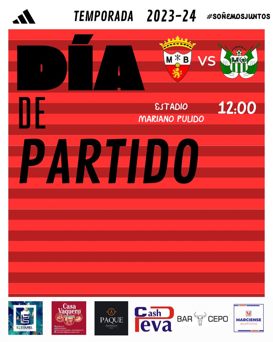 💪 | 𝐃𝐈́𝐀 𝐃𝐄 𝐏𝐀𝐑𝐓𝐈𝐃𝐎 

#MarchenaBpieLaBarrera #SoñemosJuntos🤍❤️