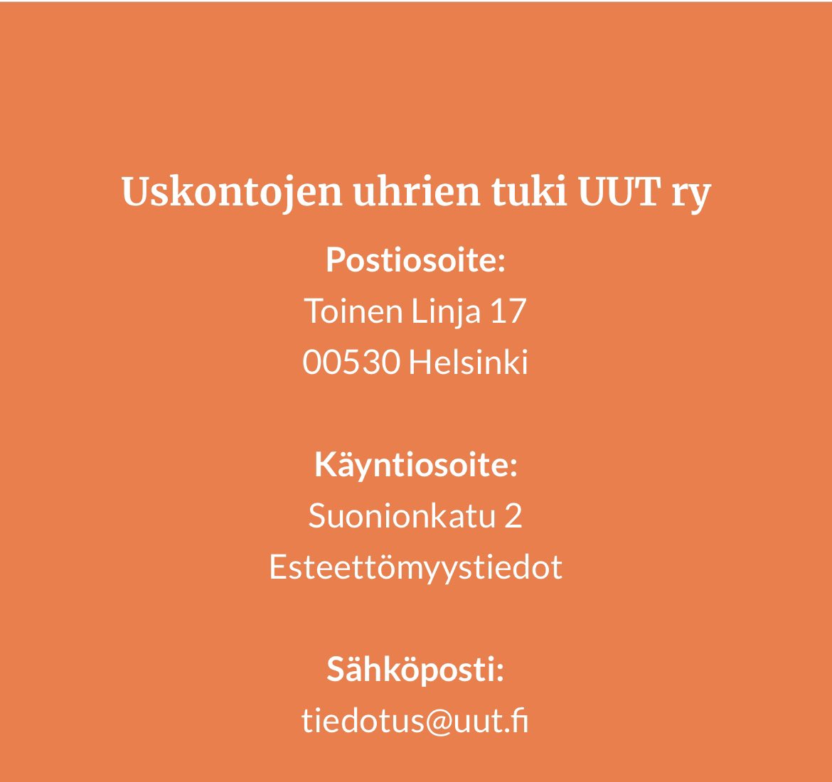 Uskontojen uhrien tuki (UUT) ry piti eilen kevätkokouksen, jossa hyväksyttiin 2023 toimintakertomus & tilinpäätös. Toiminta jatkuu vahvalla pohjalla vertaistuki keskiössä. Lisäksi on vahvistunut asiantuntijaroolissa vaikuttaminen mediassa. #uskonnot #uhrit #vertaistuki #järjestöt