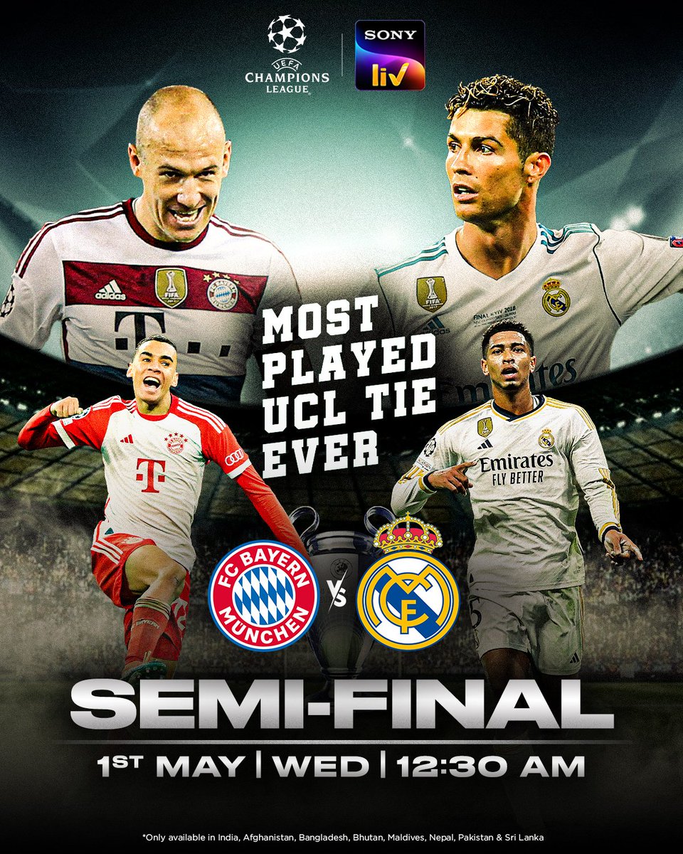 History, rivalry, respect & everything more 🔥🍿 A sizzling #UCL classic beckons - who are you backing in #FCBRMA? 💬 Stream this #UEFAChampionsLeague semi on 1st May at 12:30 AM, LIVE on #SonyLIV!