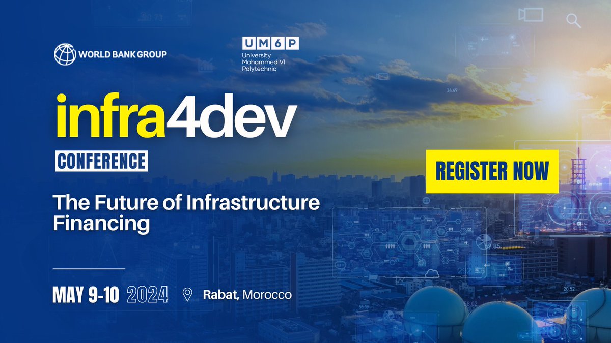 Join global experts at #Infra4Dev to discuss the future of infrastructure financing. Explore solutions for climate change, development goals & more. REGISTER NOW: bit.ly/Infra4Dev2024