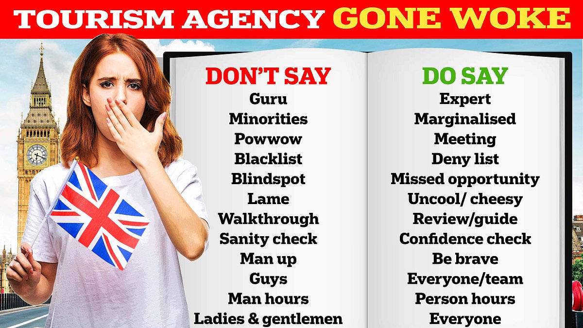 VisitBritain issues 50-page inclusivity guide advising against words like 'blacklist', 'man hours' and 'blindspot' trib.al/YptyUZz