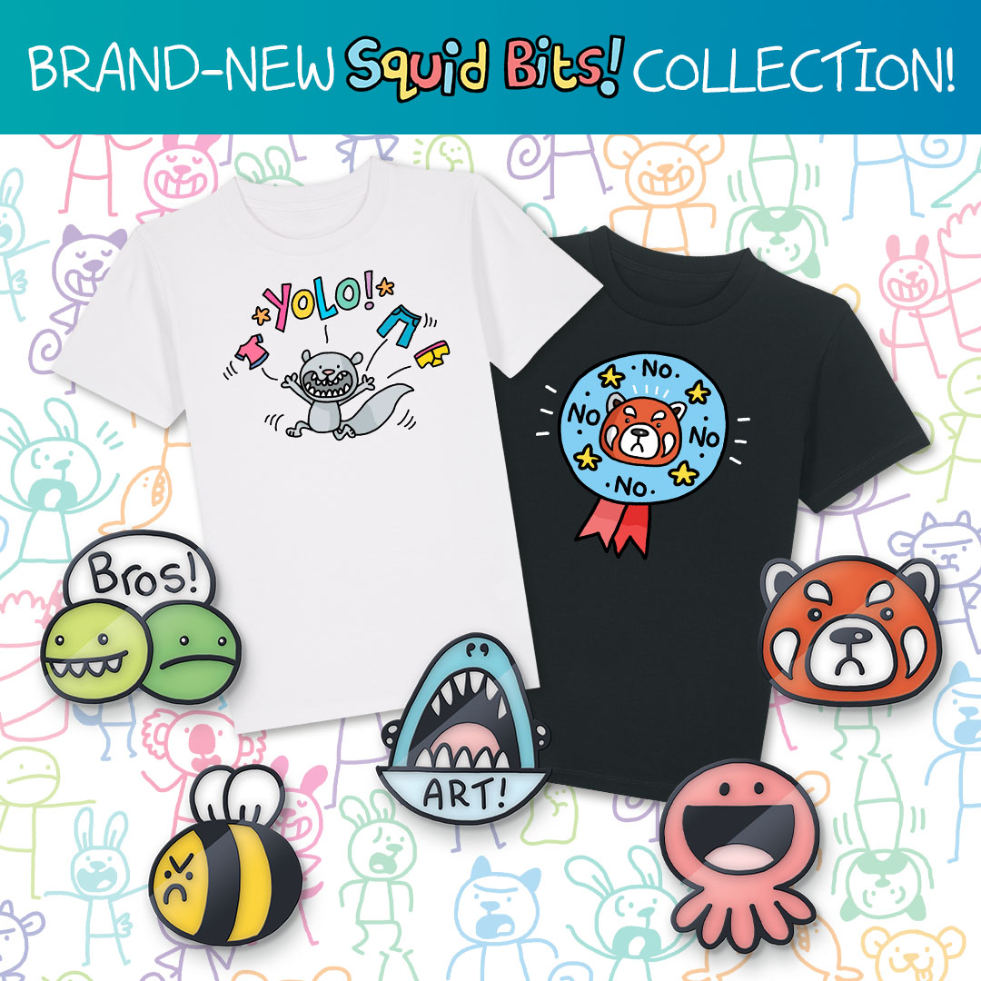The Squid Bits collection is here! 🎉🎉🎉 @VenkmanProject Collect all 5 badges and become a certified Squid Bits fanatic 🦑 Shop the collection on The Phoenix shop now! thephoenixcomic.shop/collections/sq… ✨