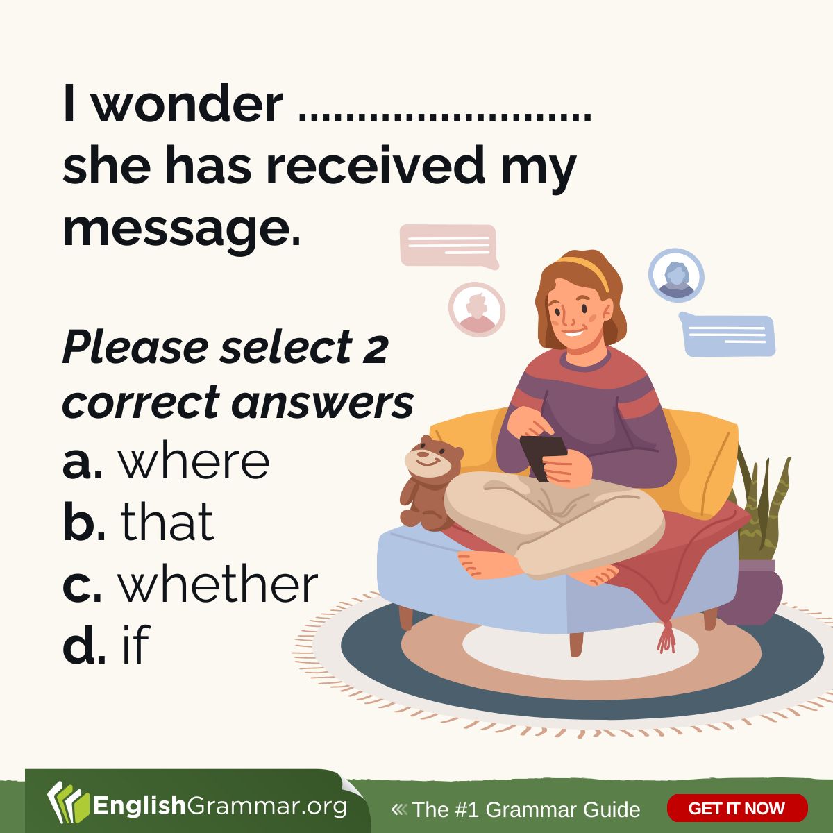 What do you think?

Find the right answer here: englishgrammar.org/embedded-quest…

#writing #grammar #amwriting