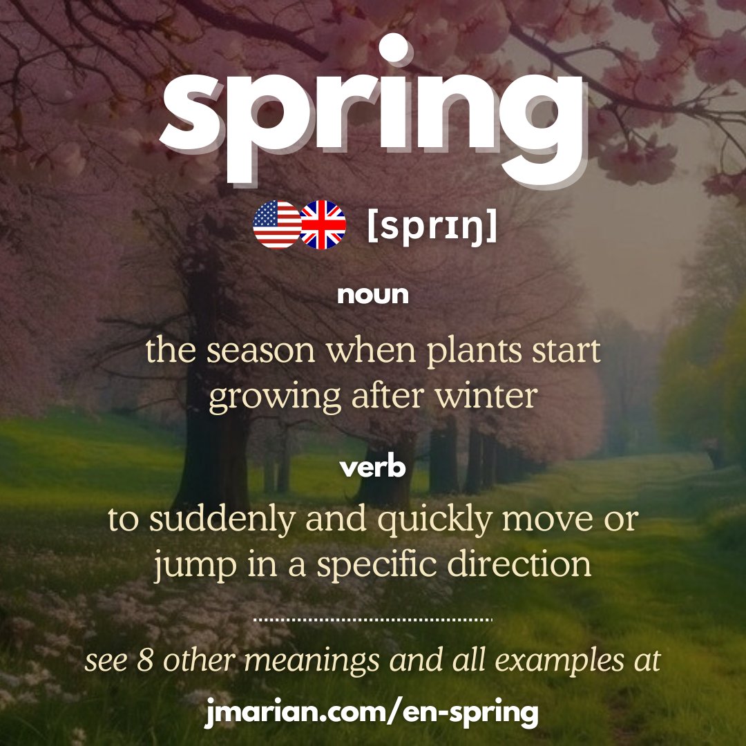 jmarian.com/en-spring – Not only the season we are currently experiencing, "spring" has lots of meanings, including a natural source of water and a flexible, coiled piece of metal.