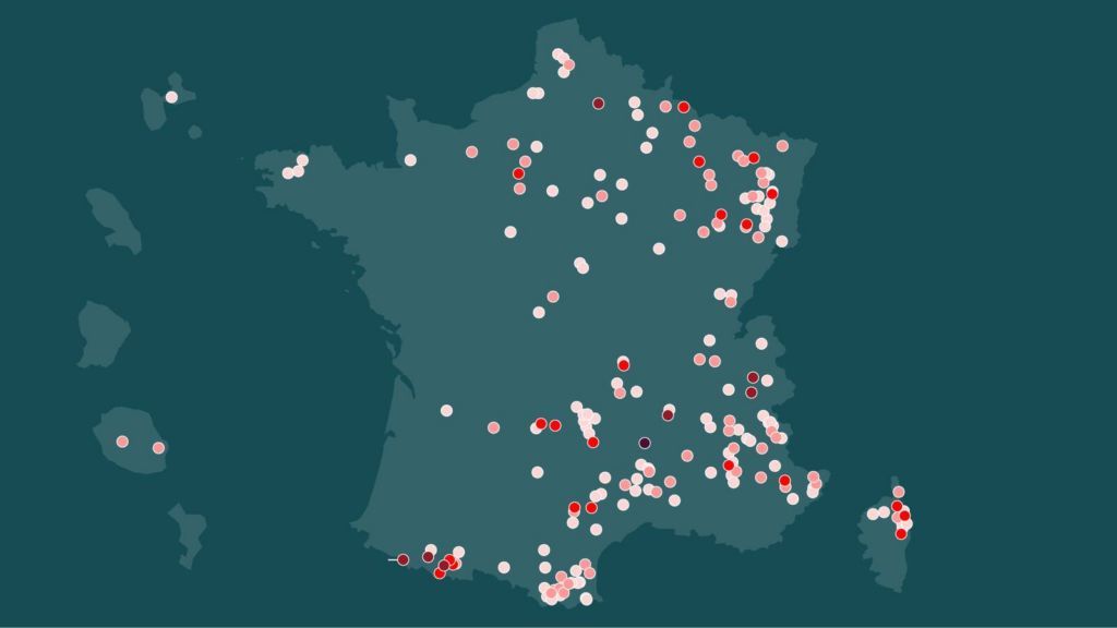 Carte de France des plus importantes fuites d’eau potable #carte #mapmaker #mapmakers #plan