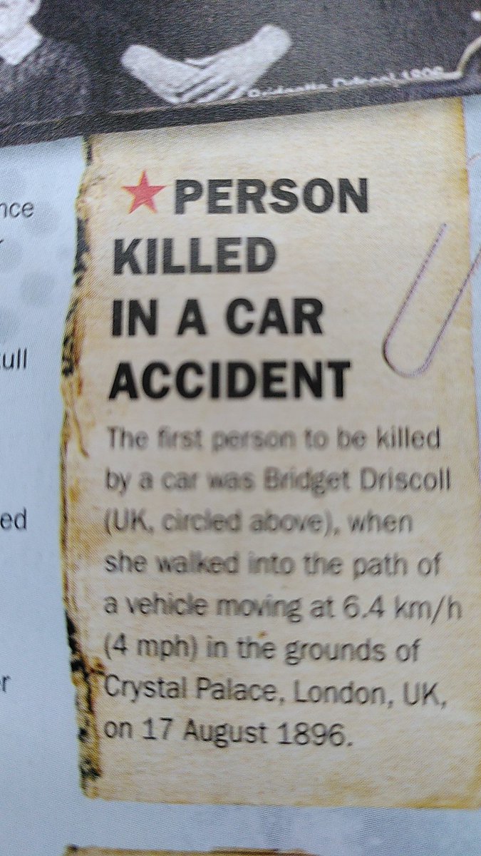 Car drivers have been recklessly killing pedestrians for over a century Bridget driscoll was the first person to be tragically killed by a car It's still reported as though it were her fault.