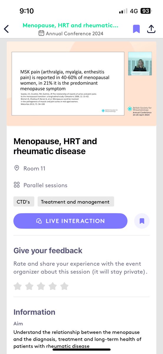 Conference FOMA no longer a major concern with majority of sessions recorded for hybrid format @RheumatologyUK CPD on the dog walk this morning with @zoemclarenrheum 🙌 Embarrassed to say I rarely ask about the menopause but I will be doing now 🤓