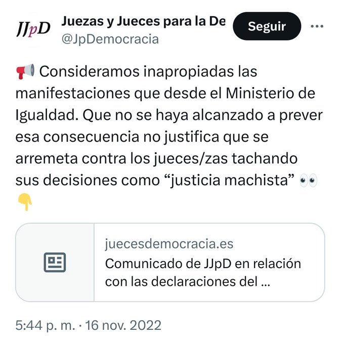 Recuerdo cuando JJpD salió a defender a Irene Montero como ahora a Sánchez. Ay, espérate que me he equivocado