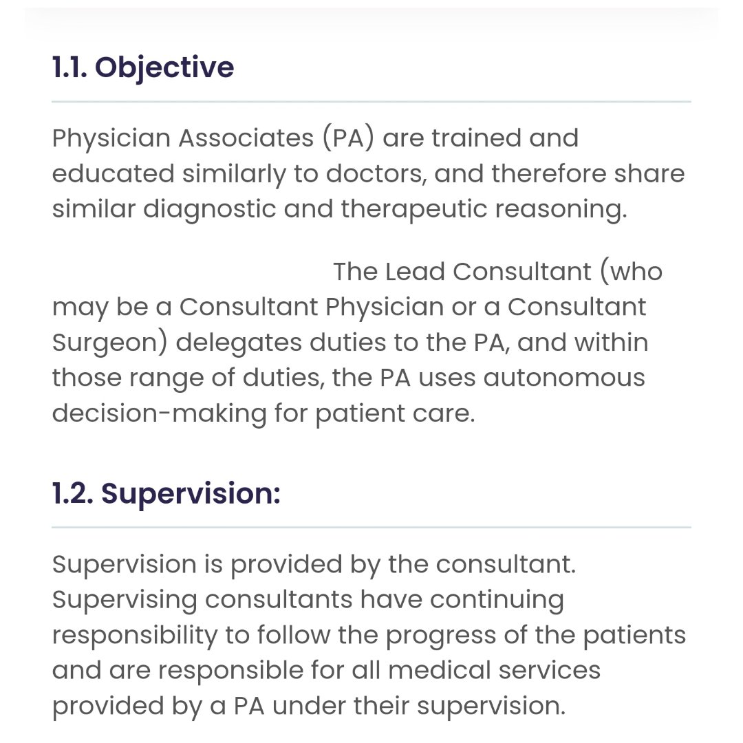 Very uncomfortable with this emerging narrative on how a PA is described as trained and educated similarly to doctors. They are not. There is no doubt a role for PAs exists, but let's start on the right path. I certainly will not be accepting responsibility as is described in…